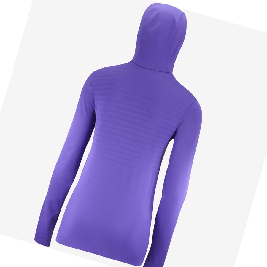 Sudadera Con Capucha Salomon ESSENTIAL SEAMLESS Mujer Morados | MX 2531GSO